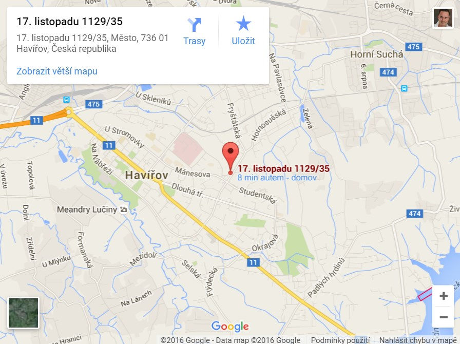 Mapa 17. listopadu 1129/35, Havířov - Město